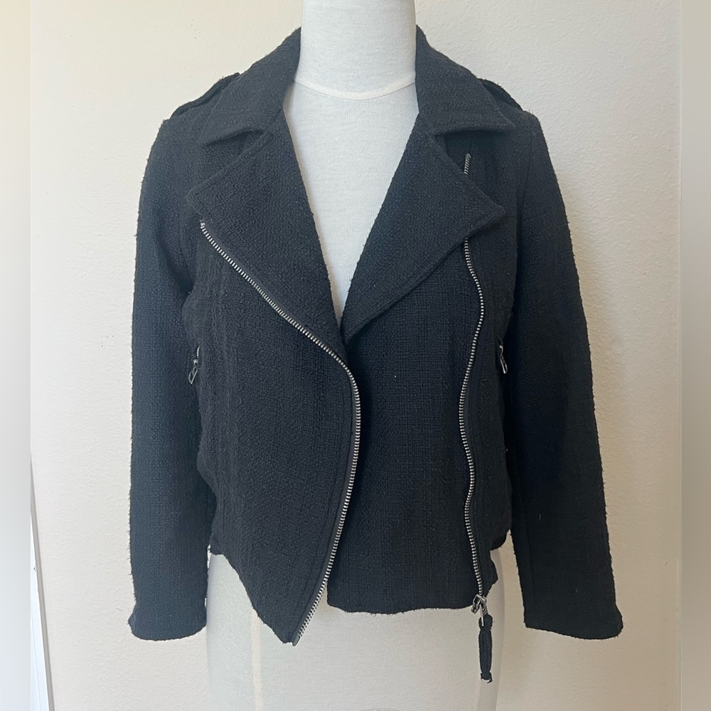 LUCKY BRAND Tweed Moto Jacket